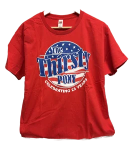 25th Anniversary Thirsty Pony Tee w/ Multi-Color Commemorative Logo