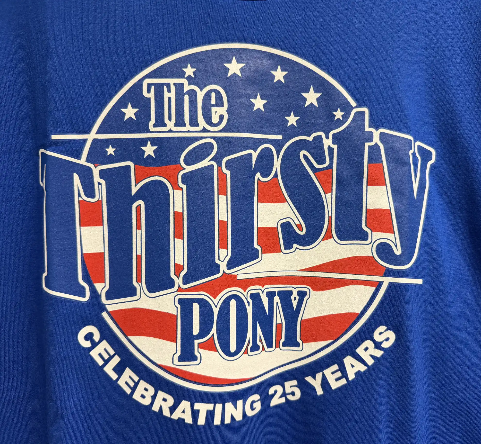 25th Anniversary Thirsty Pony Tee w/ Multi-Color Commemorative Logo - Image 8